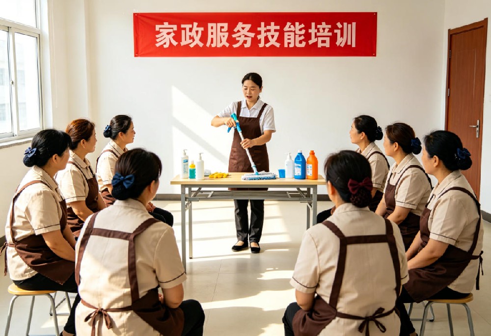 西安市未央区妇联家政服务中心家政从业者岗前技能培训实操现场实拍