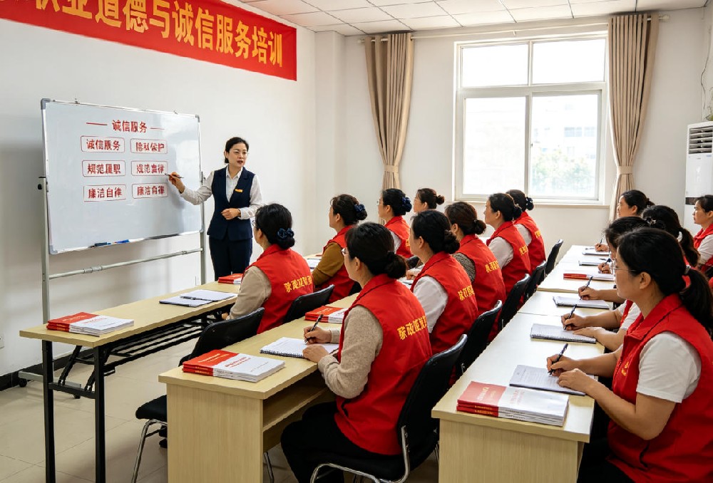 西安市未央区妇联家政服务中心从业人员职业操守、诚信服务课堂教学实拍