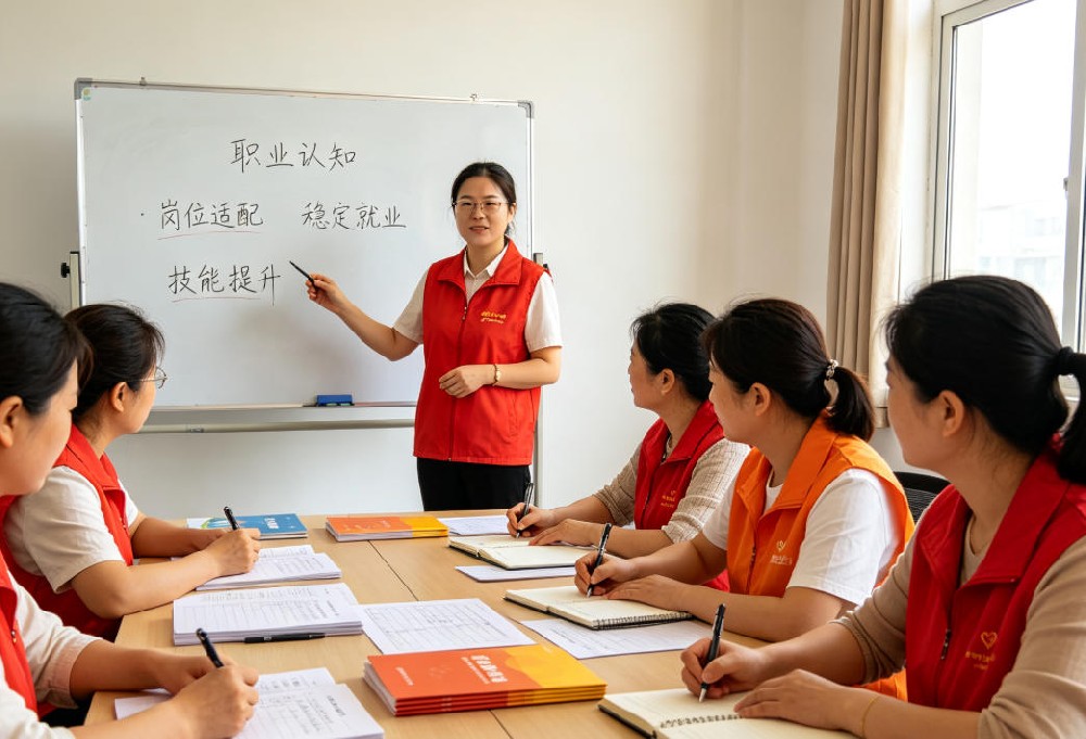 家政就业指导与岗位适配培训课堂 西安市未央区妇联家政服务中心家政人员职业规划、就业岗位对接专题教学实拍