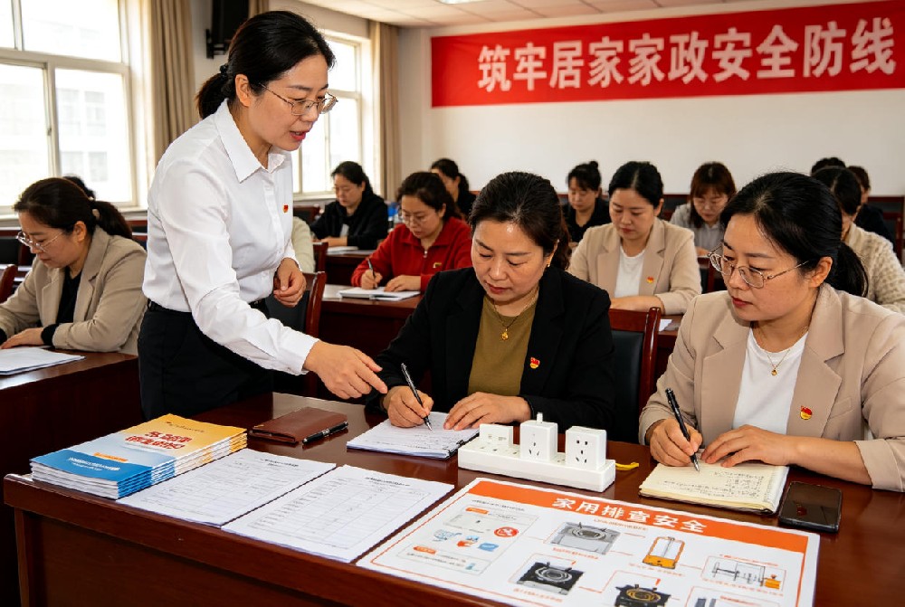 西安家政安全培训，讲师讲解居家防火防触电安全操作规范